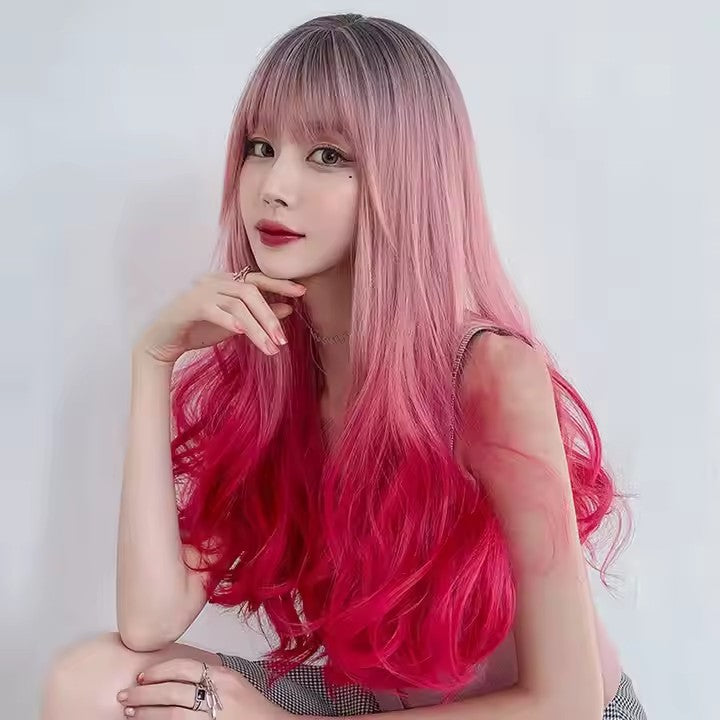 Pink Ombre Long Wig for Bold Stylish Look