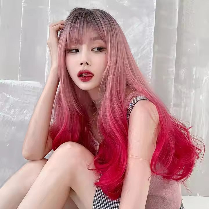 Pink Ombre Long Wig for Bold Stylish Look