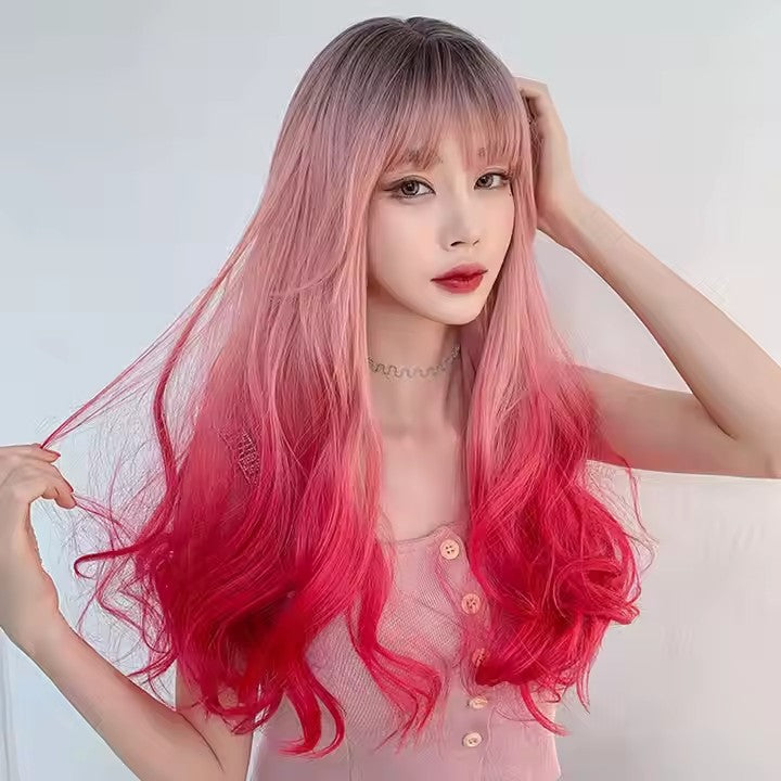 Pink Ombre Long Wig for Bold Stylish Look